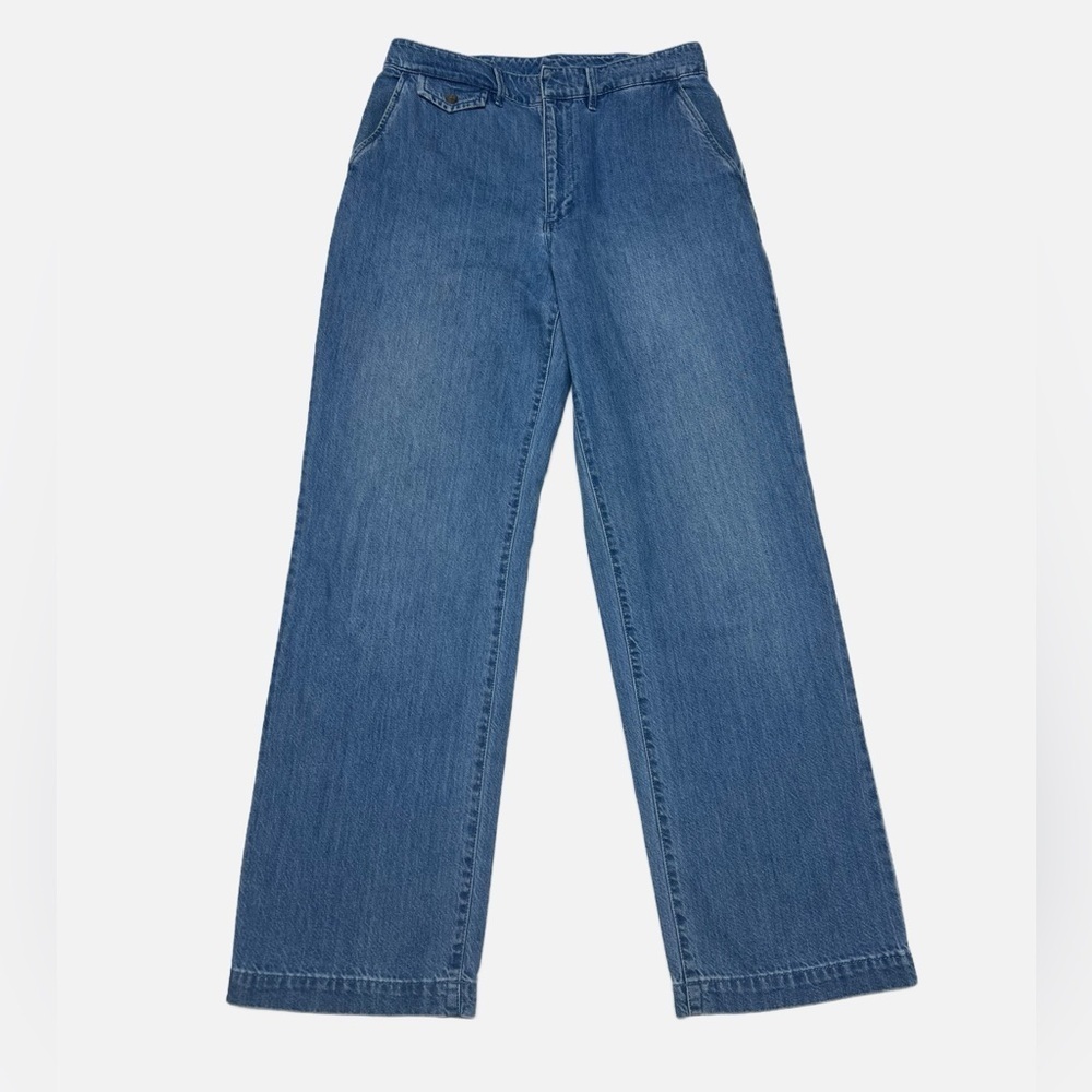 GAP High Rise Wide Flare Leg Trouser Blue Jeans Womens size 28